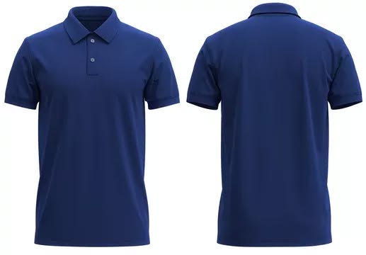 Detalhe da gola e acabamento de camisa polo