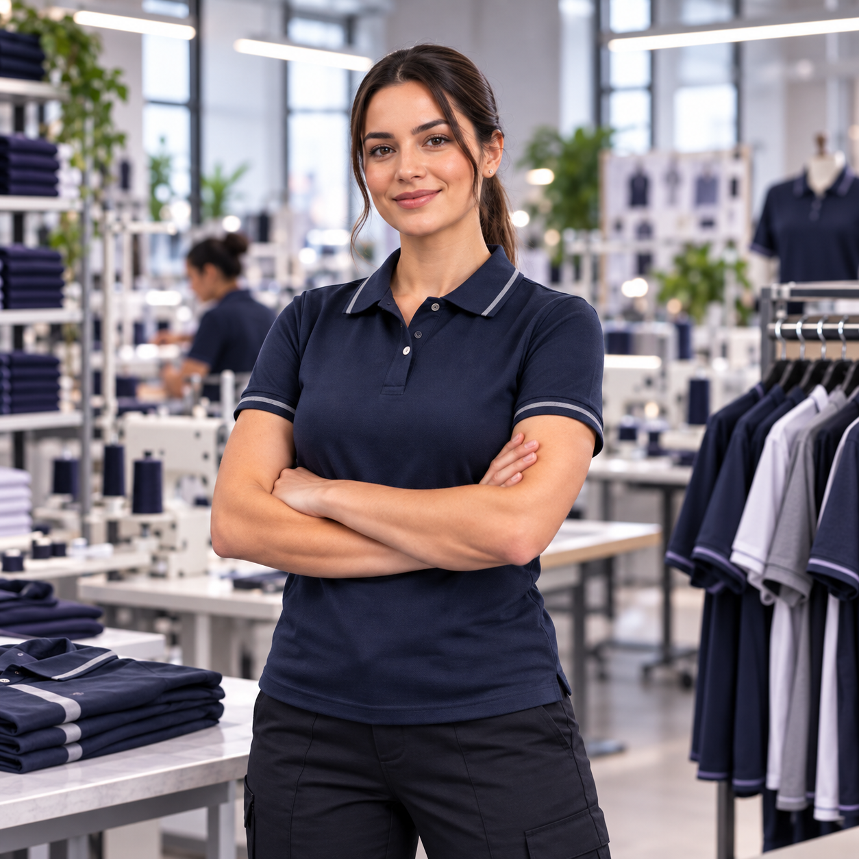 Profissional usando camisa polo personalizada